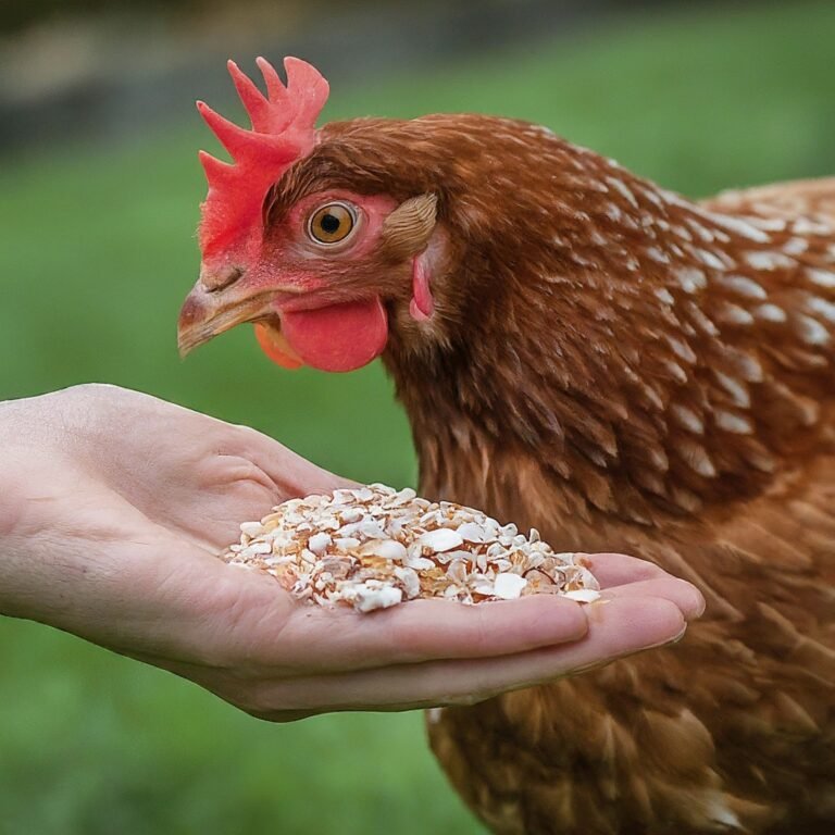 A chicken having grit.